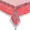 White Lace Printed & Solid Color Rectangle Disposable Plastic Tablecloth Kit 2 Pieces